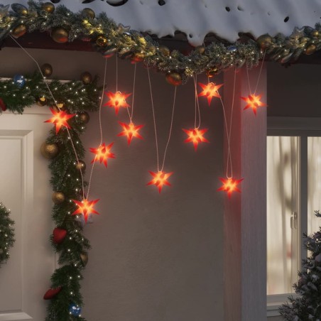 vidaXL Illuminazione Stella Moravia 10 LED Rossa 10 cm