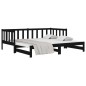 vidaXL Dormeuse Estraibile Nera 2x(90x190) cm Legno Massello di Pino