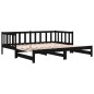 vidaXL Dormeuse Estraibile Nera 2x(90x190) cm Legno Massello di Pino