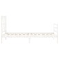 vidaXL Giroletto con Testiera Bianco Single in Legno Massello vidaXL Giroletto con Testiera Bianco Single in Legno Massello