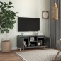 vidaXL Mobile TV Gambe in Legno Massello Grigio Lucido 103,5x30x50 cm vidaXL Mobile TV Gambe in Legno Massello Grigio Lucido 103,5x30x50 cm