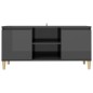 vidaXL Mobile TV Gambe in Legno Massello Grigio Lucido 103,5x30x50 cm vidaXL Mobile TV Gambe in Legno Massello Grigio Lucido 103,5x30x50 cm