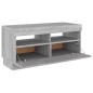 vidaXL Mobile Porta TV con Luci LED Grigio Sonoma 80x35x40 cm vidaXL Mobile Porta TV con Luci LED Grigio Sonoma 80x35x40 cm