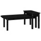 Set Tavolini da Salotto 2 pz Nero in Legno Massello di Pino Set Tavolini da Salotto 2 pz Nero in Legno Massello di Pino