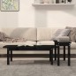 Set Tavolini da Salotto 2 pz Nero in Legno Massello di Pino Set Tavolini da Salotto 2 pz Nero in Legno Massello di Pino
