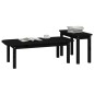 Set Tavolini da Salotto 2 pz Nero in Legno Massello di Pino Set Tavolini da Salotto 2 pz Nero in Legno Massello di Pino