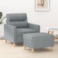vidaXL Poltrona con Poggiapiedi Grigio Chiaro 60 cm in Tessuto vidaXL Poltrona con Poggiapiedi Grigio Chiaro 60 cm in Tessuto
