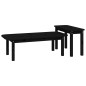 Set Tavolini da Salotto 2 pz Nero in Legno Massello di Pino Set Tavolini da Salotto 2 pz Nero in Legno Massello di Pino