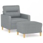 vidaXL Poltrona con Poggiapiedi Grigio Chiaro 60 cm in Tessuto vidaXL Poltrona con Poggiapiedi Grigio Chiaro 60 cm in Tessuto