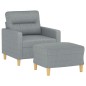 vidaXL Poltrona con Poggiapiedi Grigio Chiaro 60 cm in Tessuto vidaXL Poltrona con Poggiapiedi Grigio Chiaro 60 cm in Tessuto
