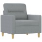 vidaXL Poltrona con Poggiapiedi Grigio Chiaro 60 cm in Tessuto vidaXL Poltrona con Poggiapiedi Grigio Chiaro 60 cm in Tessuto