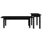 Set Tavolini da Salotto 2 pz Nero in Legno Massello di Pino Set Tavolini da Salotto 2 pz Nero in Legno Massello di Pino
