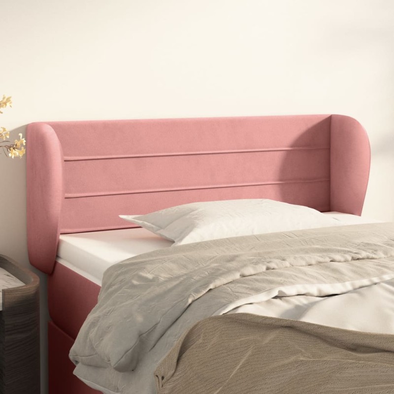 Testiera ad Orecchio Rosa 83x23x78/88 cm in Velluto Testiera ad Orecchio Rosa 83x23x78/88 cm in Velluto