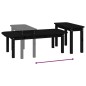 Set Tavolini da Salotto 2 pz Nero in Legno Massello di Pino Set Tavolini da Salotto 2 pz Nero in Legno Massello di Pino