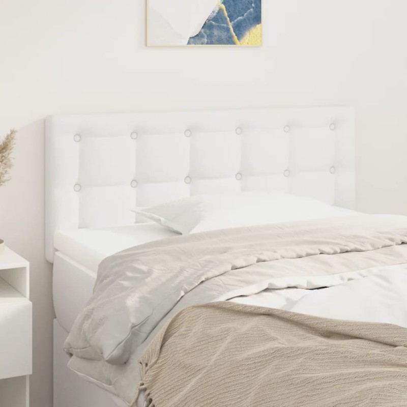 vidaXL Testiera Bianco 100x5x78/88 cm in Similpelle vidaXL Testiera Bianco 100x5x78/88 cm in Similpelle