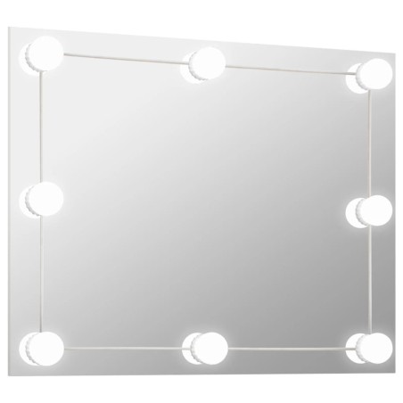 vidaXL Specchio Parete Rettangolare Senza Cornice con Luci LED Vetro