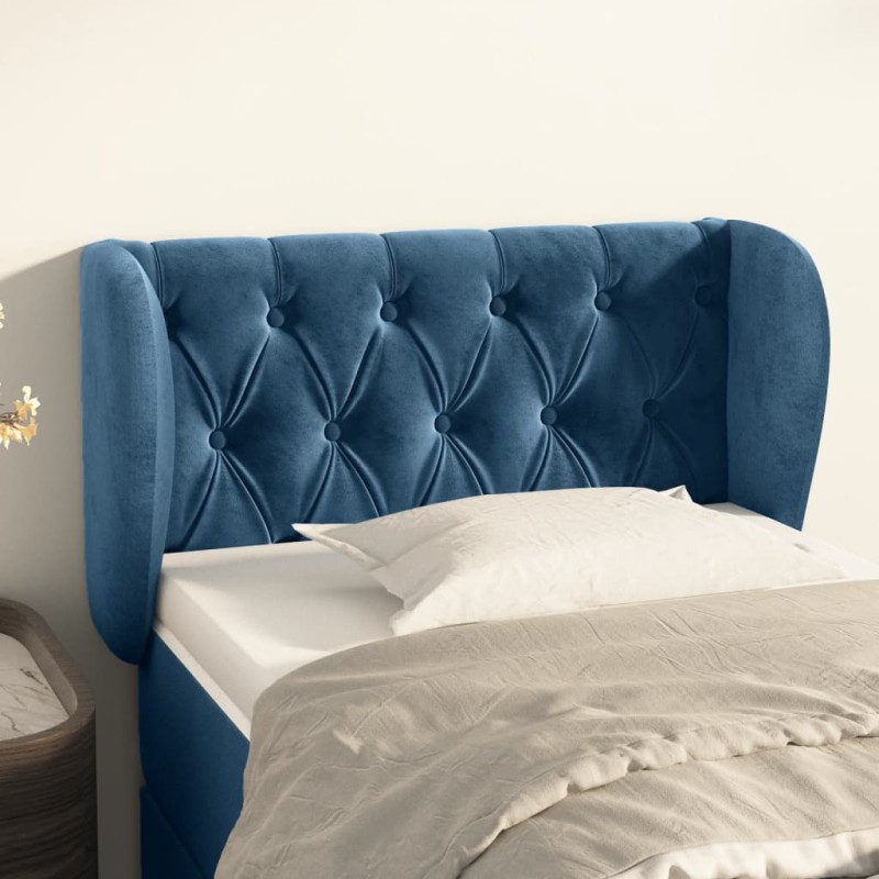 vidaXL Testiera ad Orecchio Blu Scuro 83x23x78/88 cm in Velluto vidaXL Testiera ad Orecchio Blu Scuro 83x23x78/88 cm in Velluto