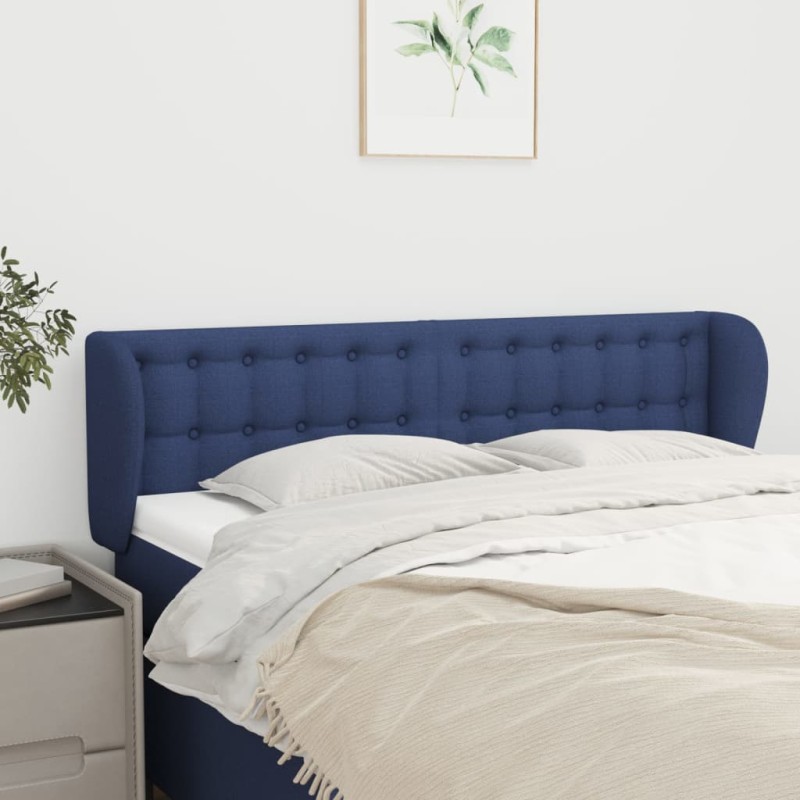 vidaXL Testiera ad Orecchio Blu 147x23x78/88cm in Tessuto vidaXL Testiera ad Orecchio Blu 147x23x78/88cm in Tessuto