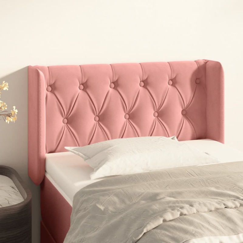 vidaXL Testiera ad Orecchio Rosa 83x16x78/88 cm in Velluto vidaXL Testiera ad Orecchio Rosa 83x16x78/88 cm in Velluto