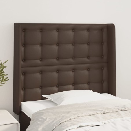 vidaXL Testiera ad Orecchio Marrone 83x16x118/128 cm in Similpelle