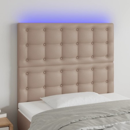 vidaXL Testiera a LED Cappuccino 80x5x118/128 cm in Similpelle