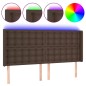 vidaXL Testiera a LED Marrone 147x16x118/128 cm in Similpelle vidaXL Testiera a LED Marrone 147x16x118/128 cm in Similpelle