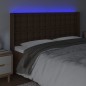 vidaXL Testiera a LED Marrone 147x16x118/128 cm in Similpelle vidaXL Testiera a LED Marrone 147x16x118/128 cm in Similpelle