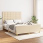 vidaXL Giroletto con Testiera Crema 140x190 cm in Tessuto vidaXL Giroletto con Testiera Crema 140x190 cm in Tessuto