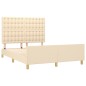 vidaXL Giroletto con Testiera Crema 140x190 cm in Tessuto vidaXL Giroletto con Testiera Crema 140x190 cm in Tessuto