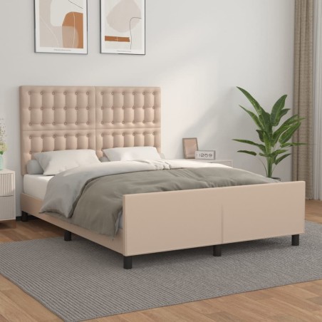 vidaXL Giroletto con Testiera Cappuccino 140x190 cm in Similpelle