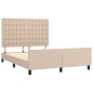 vidaXL Giroletto con Testiera Cappuccino 140x190 cm in Similpelle vidaXL Giroletto con Testiera Cappuccino 140x190 cm in Similpelle