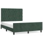 vidaXL Giroletto con Testiera Verde Scuro 140x190 cm in Velluto vidaXL Giroletto con Testiera Verde Scuro 140x190 cm in Velluto