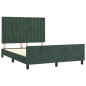 vidaXL Giroletto con Testiera Verde Scuro 140x190 cm in Velluto vidaXL Giroletto con Testiera Verde Scuro 140x190 cm in Velluto