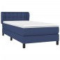 vidaXL Giroletto a Molle con Materasso Blu 90x190 cm in Tessuto