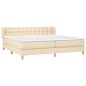 vidaXL Giroletto a Molle con Materasso Crema 200x200 cm in Tessuto
