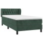 vidaXL Giroletto a Molle con Materasso Verde Scuro 90x190 cm Velluto