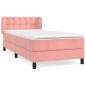 vidaXL Giroletto a Molle con Materasso Rosa 90x190 cm in Velluto