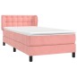 vidaXL Giroletto a Molle con Materasso Rosa 90x190 cm in Velluto