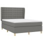 vidaXL Giroletto a Molle con Materasso Grigio Scuro 140x190 cm Tessuto