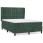 vidaXL Giroletto a Molle con Materasso Verde Scuro 140x200 cm Velluto