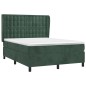 vidaXL Giroletto a Molle con Materasso Verde Scuro 140x200 cm Velluto