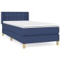 vidaXL Giroletto a Molle con Materasso Blu 90x190 cm in Tessuto