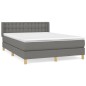 vidaXL Giroletto a Molle con Materasso Grigio Scuro 140x190 cm Tessuto