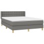 vidaXL Giroletto a Molle con Materasso Grigio Scuro 140x190 cm Tessuto