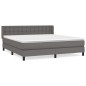 vidaXL Giroletto a Molle con Materasso Grigio 160x200 cm in Similpelle