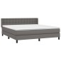 vidaXL Giroletto a Molle con Materasso Grigio 160x200 cm in Similpelle