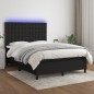 vidaXL Letto a Molle con Materasso e LED Nero 140x190 cm in Tessuto vidaXL Letto a Molle con Materasso e LED Nero 140x190 cm in Tessuto