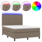 vidaXL Letto a Molle con Materasso e LED Tortora 140x200 cm in Tessuto vidaXL Letto a Molle con Materasso e LED Tortora 140x200 cm in Tessuto