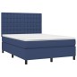 vidaXL Letto a Molle con Materasso e LED Blu 140x200 cm in Tessuto vidaXL Letto a Molle con Materasso e LED Blu 140x200 cm in Tessuto