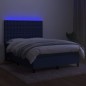 vidaXL Letto a Molle con Materasso e LED Blu 140x200 cm in Tessuto vidaXL Letto a Molle con Materasso e LED Blu 140x200 cm in Tessuto